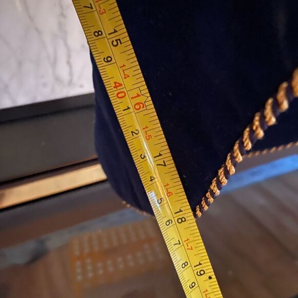 Ten Thousand Villages Beaded Elephant Velour Dark Blue and Gold Stockings x 4 - Picture 13 of 15